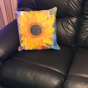 Abstract Sunflower One of Kind Pillow Cover